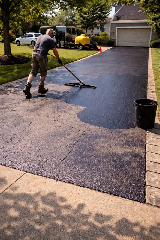 Hot Tar Driveway Sealing in Columbus, OH